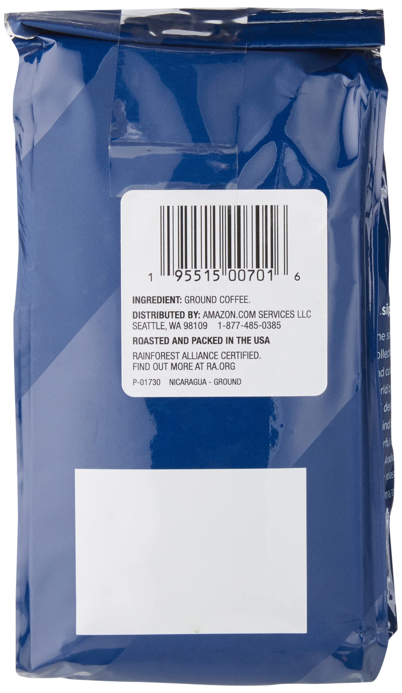 Amazon Fresh Nicaragua single-origin label showing origin and traceability