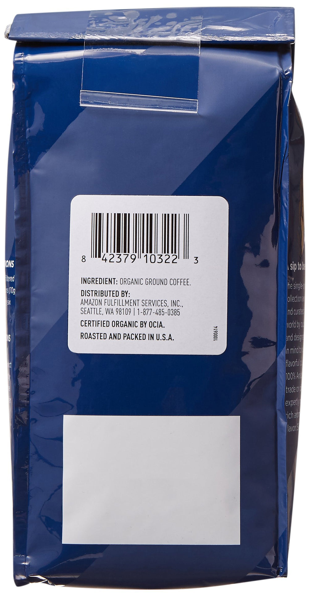 Amazon Fresh Sumatra grounds in grinder for optimal freshness