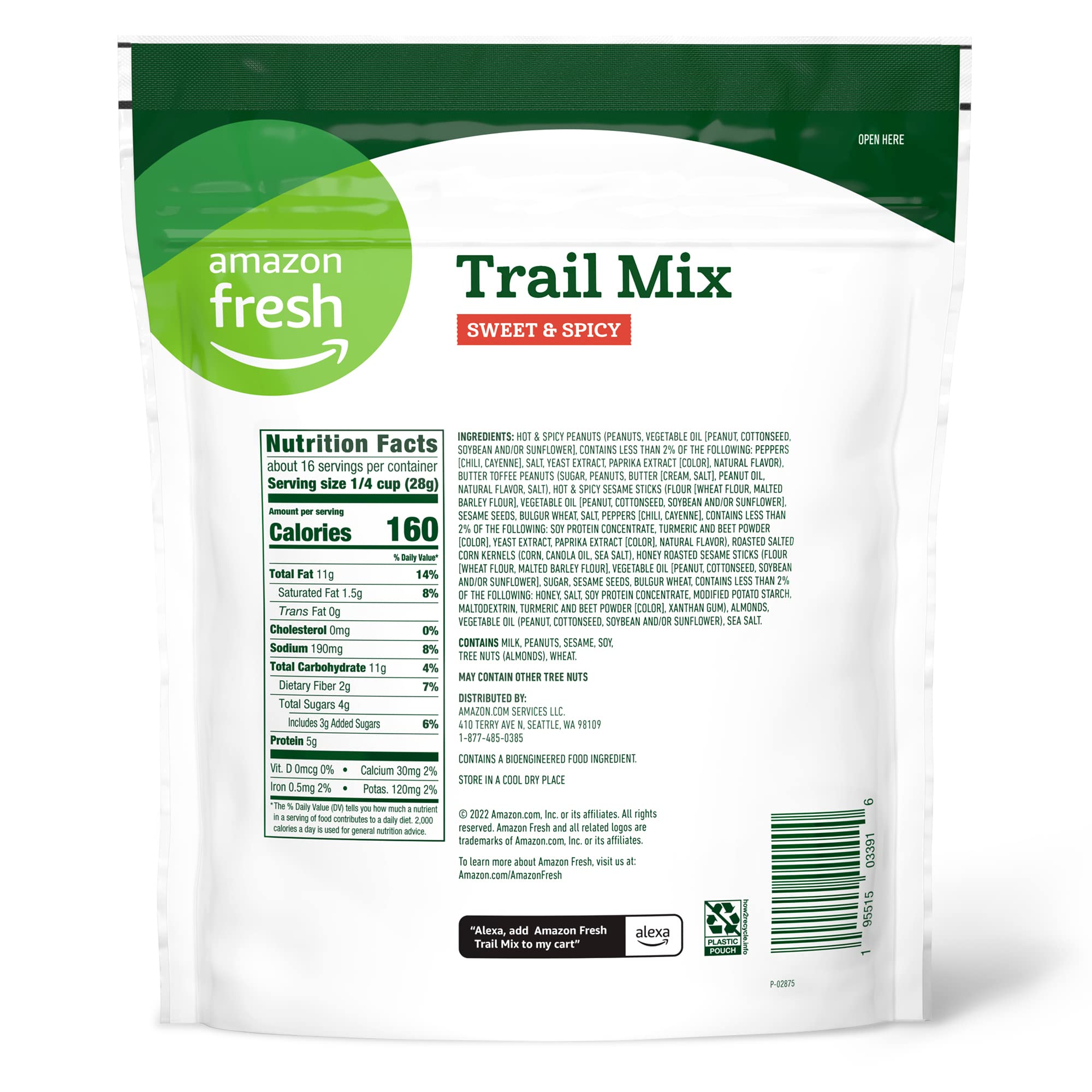 Close-up of Amazon Fresh Sweet & Spicy Trail Mix blend