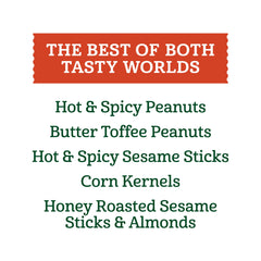 Amazon Fresh packaging variations shown on the trail mix bags
