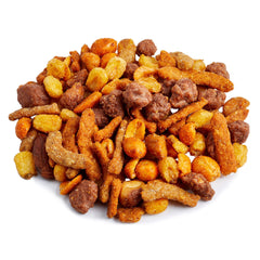 Serving bowl setup with Amazon Fresh Sweet and Spicy Trail Mix ready to enjoy.
