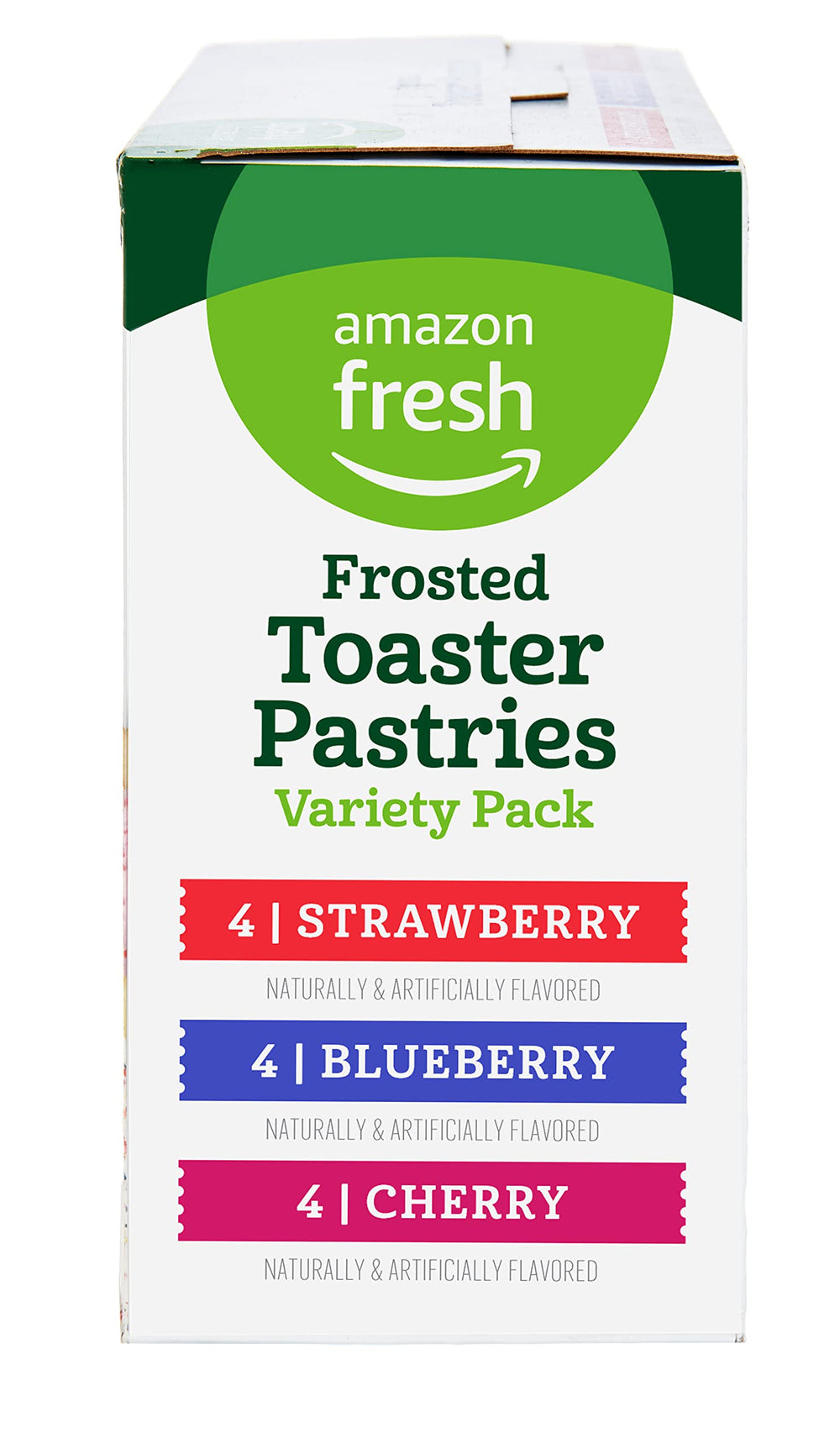 Amazon Fresh variety pack 12-count box with three flavors for versatile breakfasts.