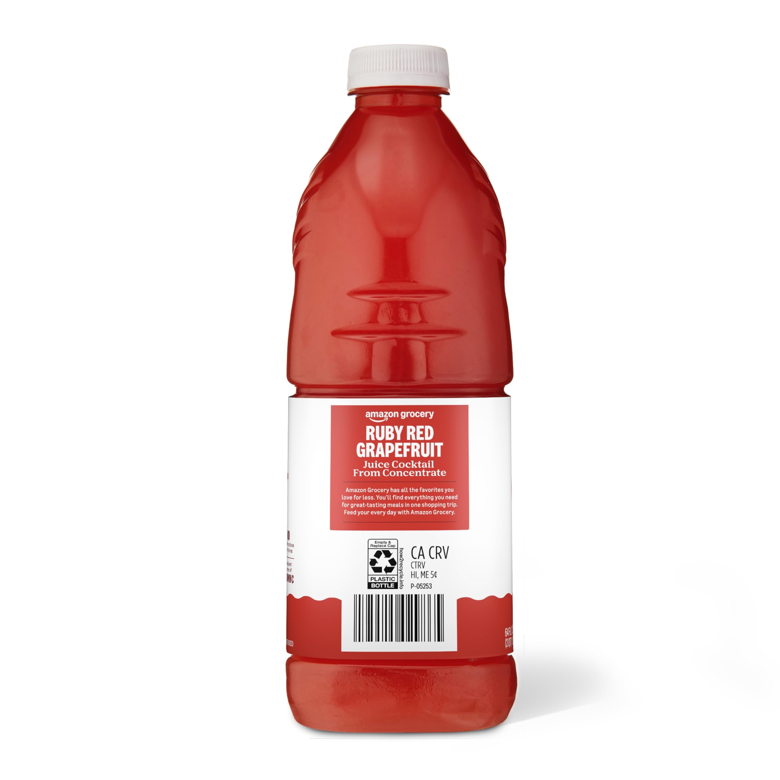 Amazon Grocery 64-ounce bottle on the kitchen counter, ready for family use.