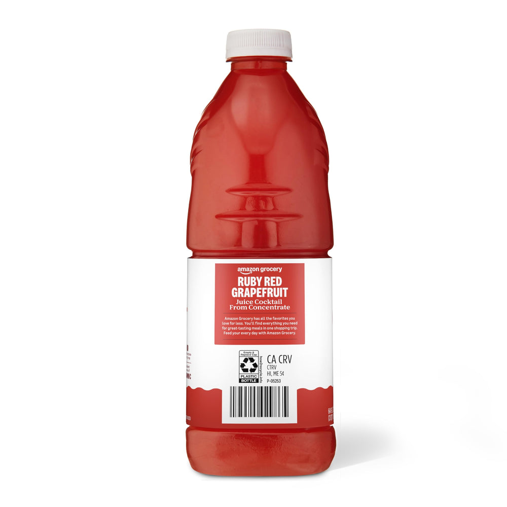 Amazon Grocery 64-ounce bottle on the kitchen counter, ready for family use.