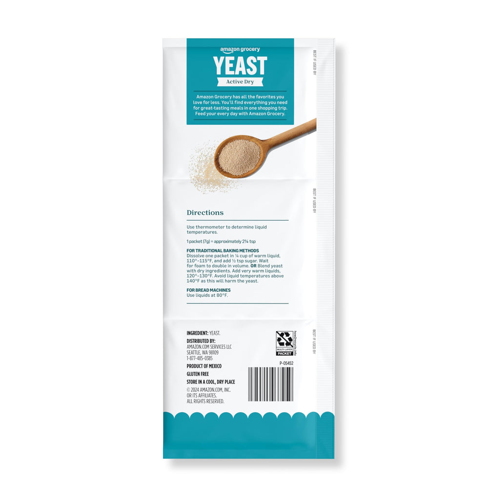 Amazon Grocery Active Dry Yeast 3-pack packets ready to whisk into dough