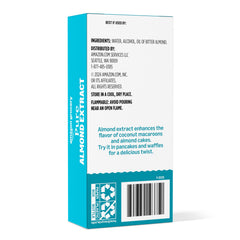 Amazon Grocery almond extract label close-up highlights simple ingredients