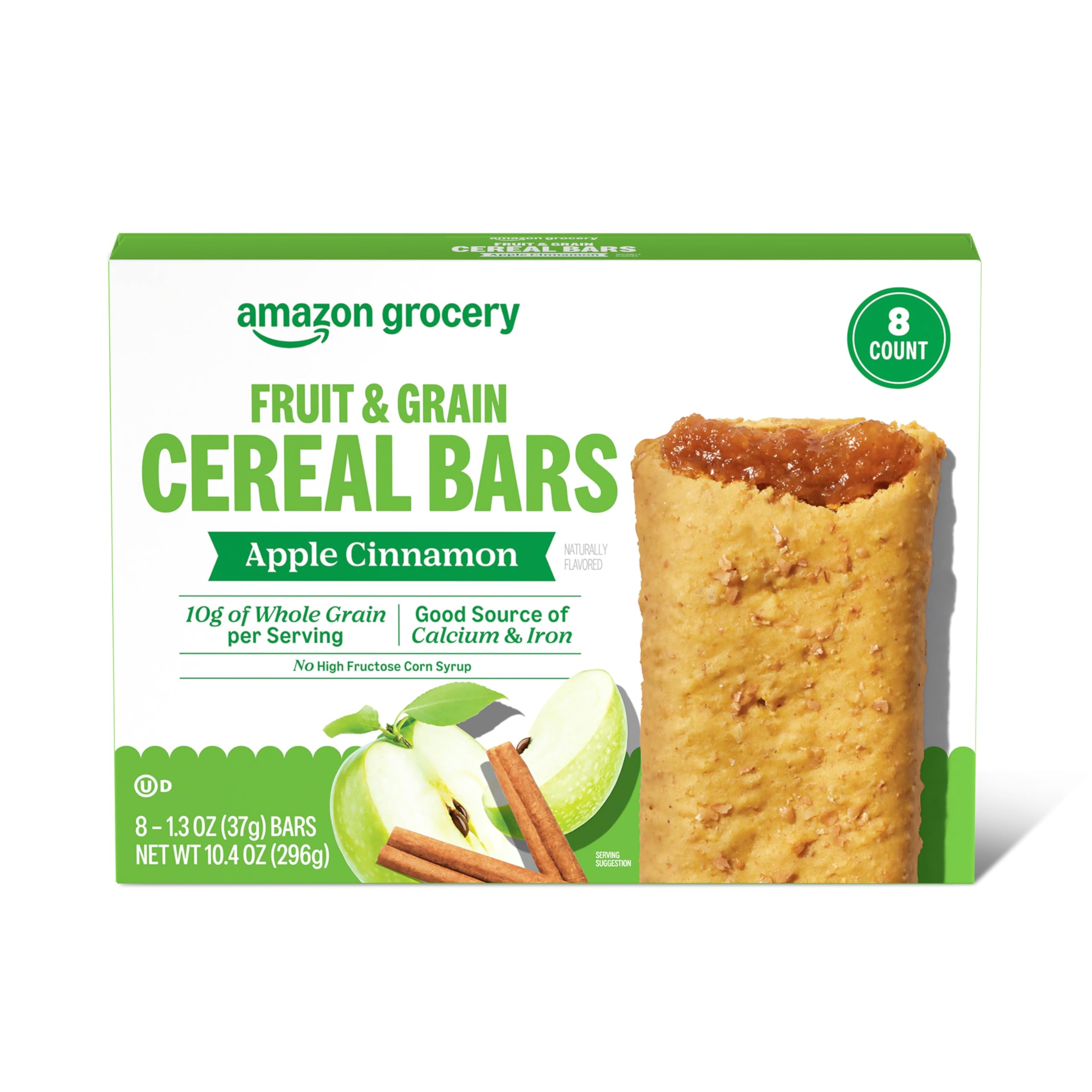 Amazon Grocery Apple Cinnamon Fruit & Grain Bars box with convenient, on-the-go snack