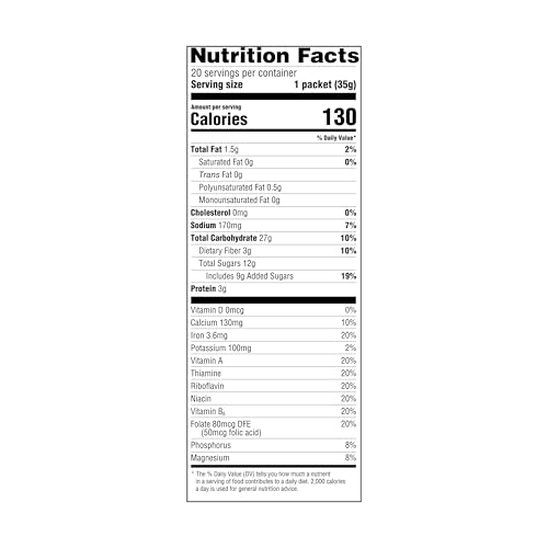 Amazon Grocery Apple & Cinnamon Instant Oatmeal box top highlighting single-serve packets