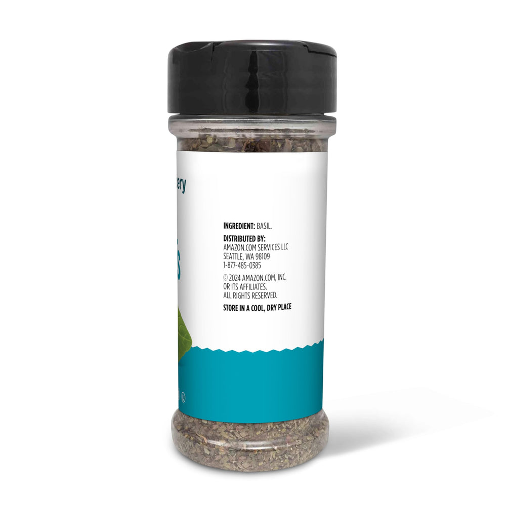 Amazon Grocery Basil Leaves pouring with spoon for cooking.