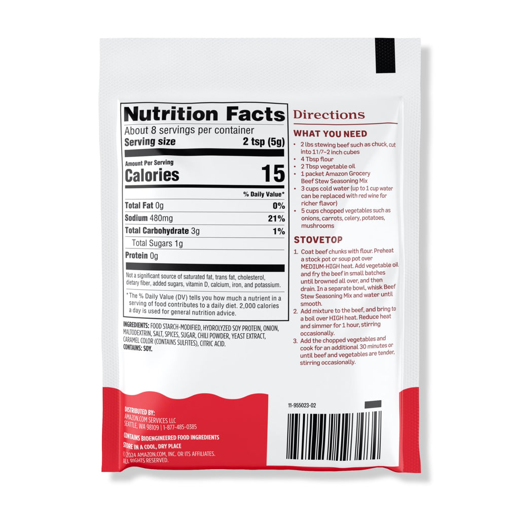 Amazon Grocery packaging close-up highlighting convenient single-packet seasoning