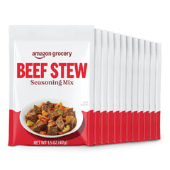 Amazon Grocery Beef Stew Seasoning Mix packaging with convenient packets