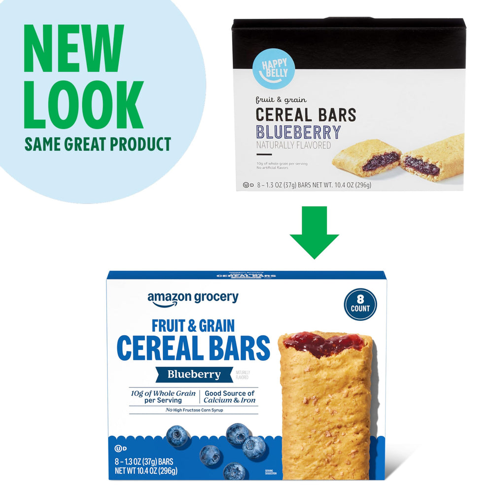 Amazon Grocery blueberry bars in a lunchbox setup for school or work.