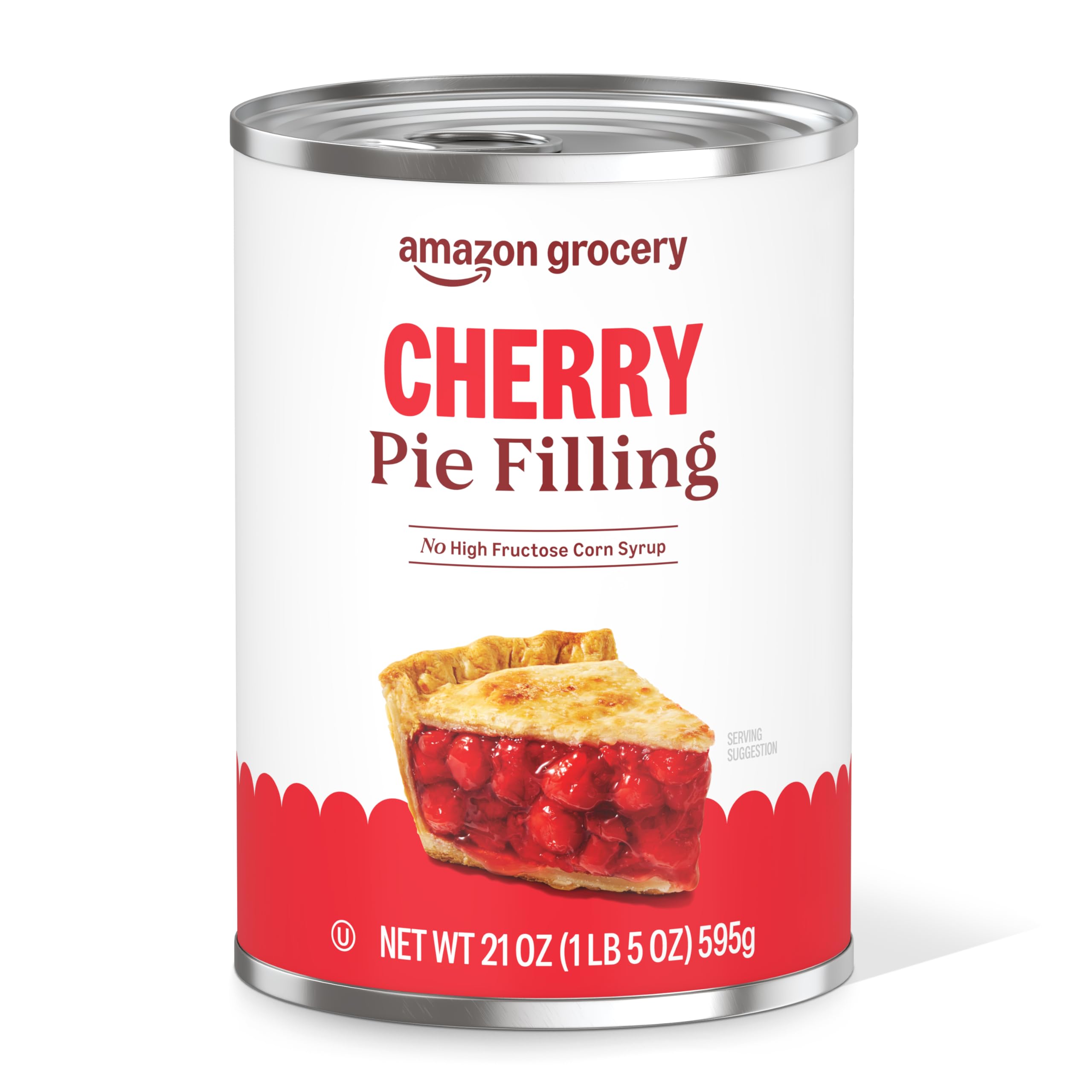 Amazon Grocery Cherry Pie Filling 21oz can, perfect for quick desserts.