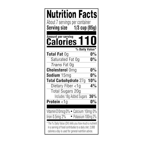 Amazon Grocery Cherry Pie Filling label closeup, no high fructose corn syrup for tastier pies.