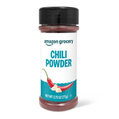 Amazon Grocery chili powder bottle shows smoky, balanced flavor for everyday cooking.