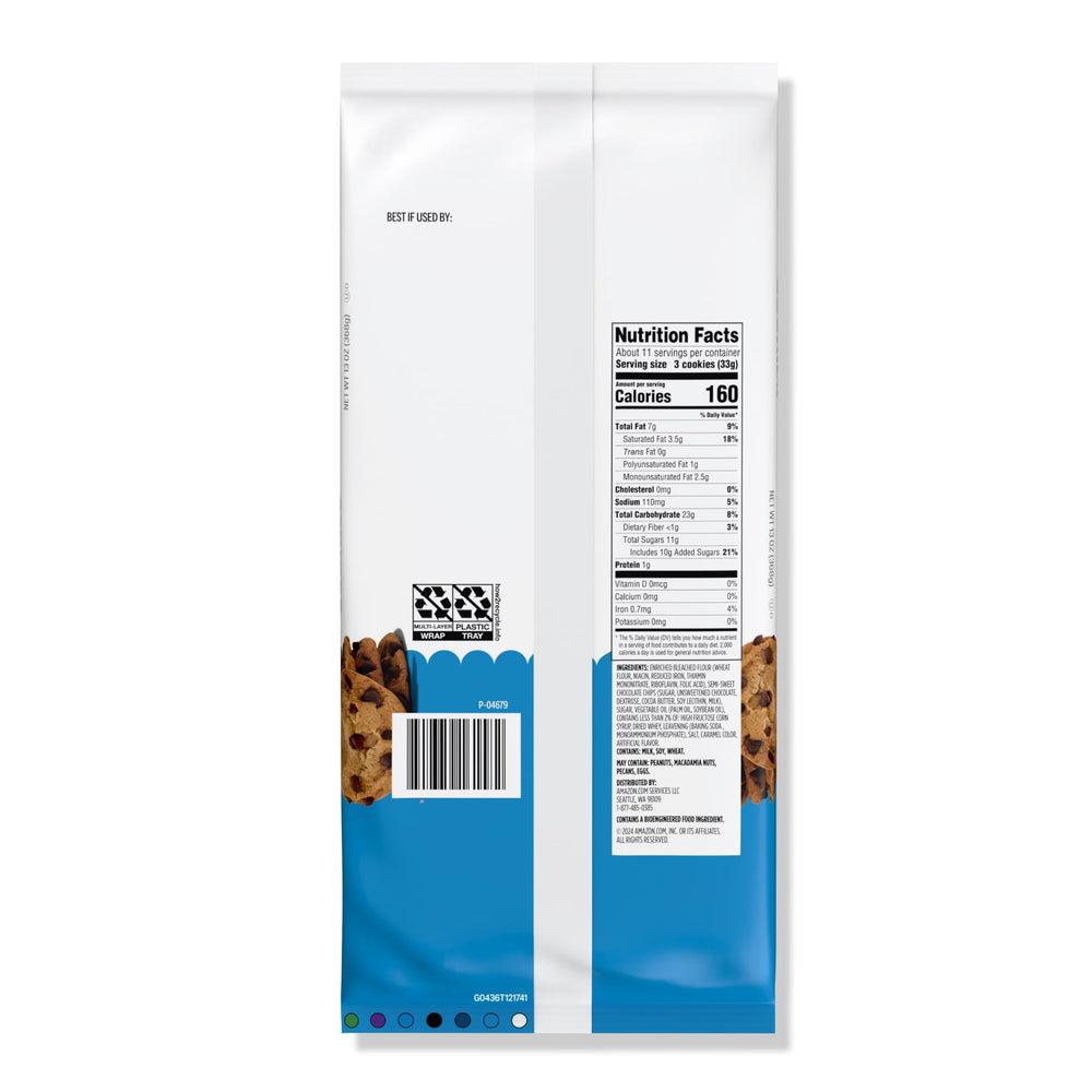 Amazon Grocery semi-sweet chips close-up highlights rich texture for snack ideas.