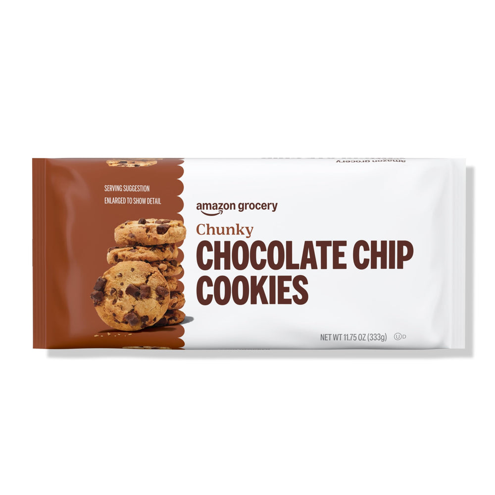 Amazon Grocery chunky chocolate chip cookies pack front for a quick grab-and-go snack