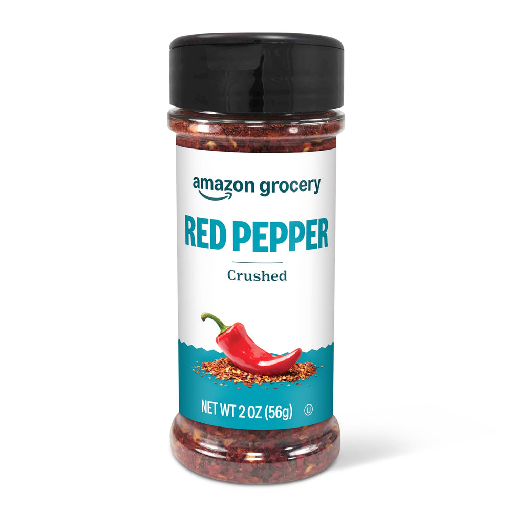 Amazon Grocery crushed red pepper bottle showing vibrant flakes for flavorful meals