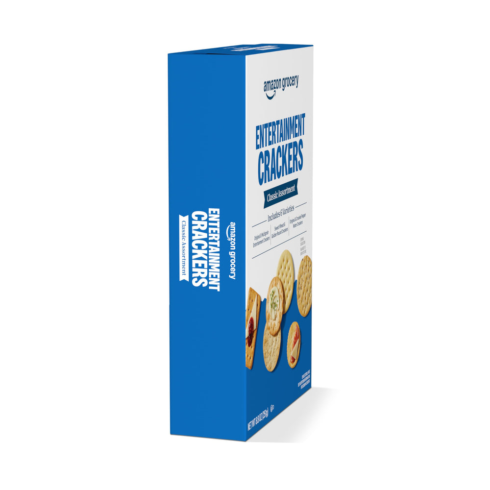 Amazon Grocery Crackers closeup reveals crisp texture ideal for dipping