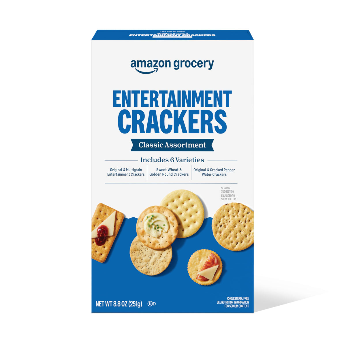 Amazon Grocery Entertainment Crackers front of box for quick snacking