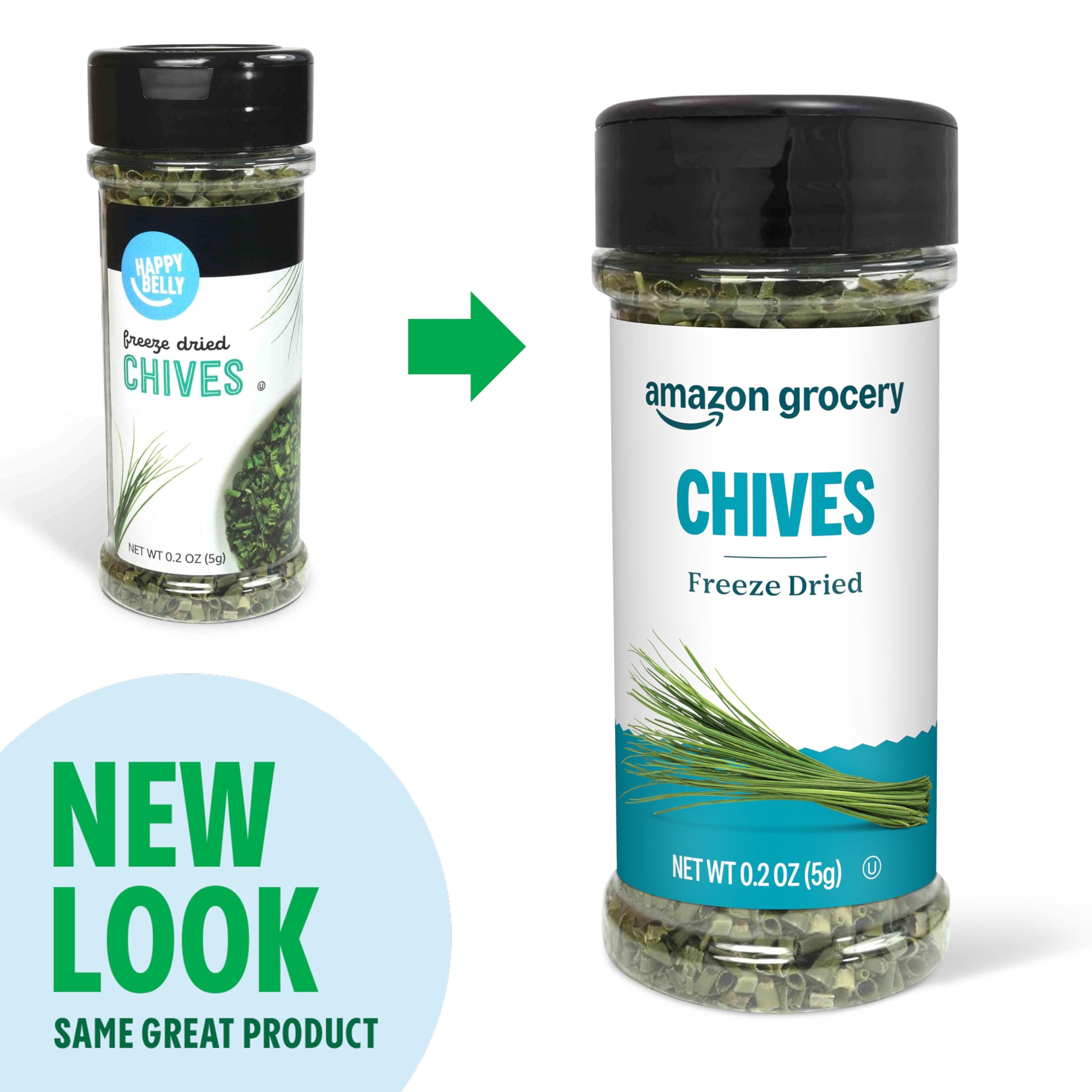 Amazon Grocery Freeze Dried Chives being poured to season a dish.