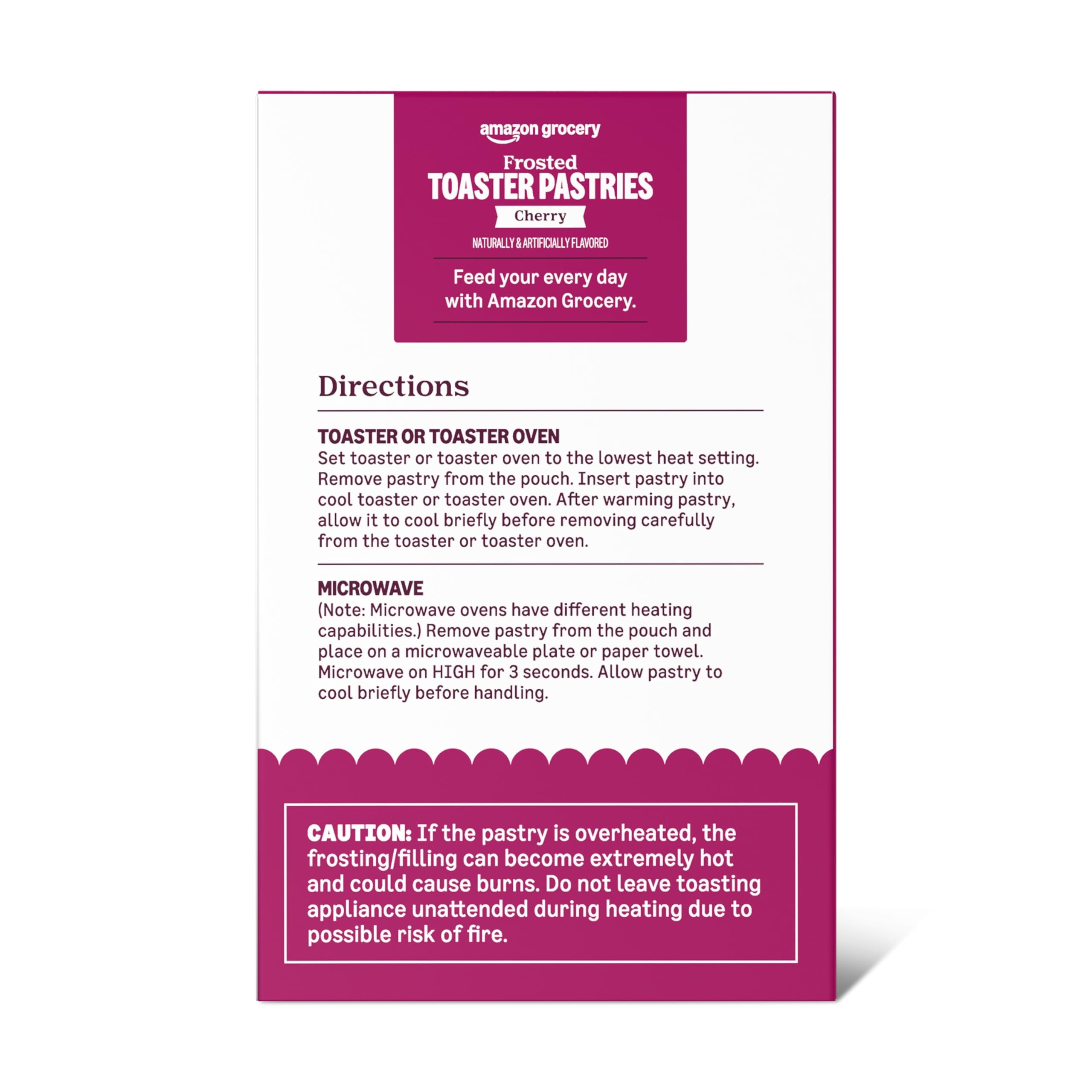Amazon Grocery Cherry Frosted Toaster Pastries back-of-box shows ingredients