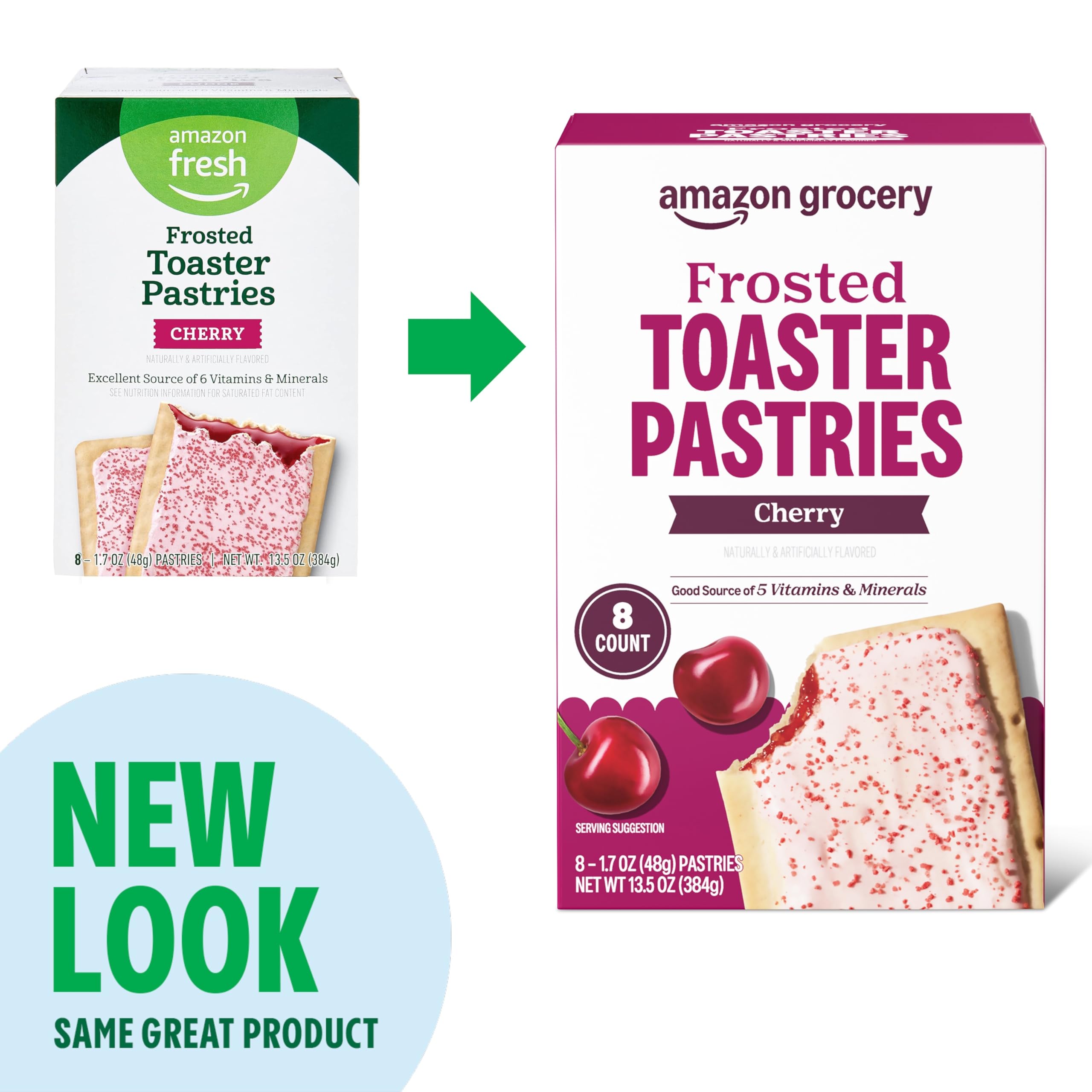 Amazon Grocery Cherry Frosted Toaster Pastries close-up of glossy cherry glaze