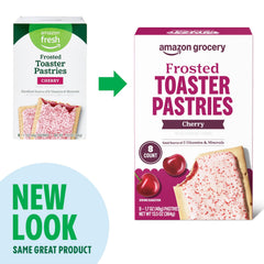Amazon Grocery Cherry Frosted Toaster Pastries close-up of glossy cherry glaze