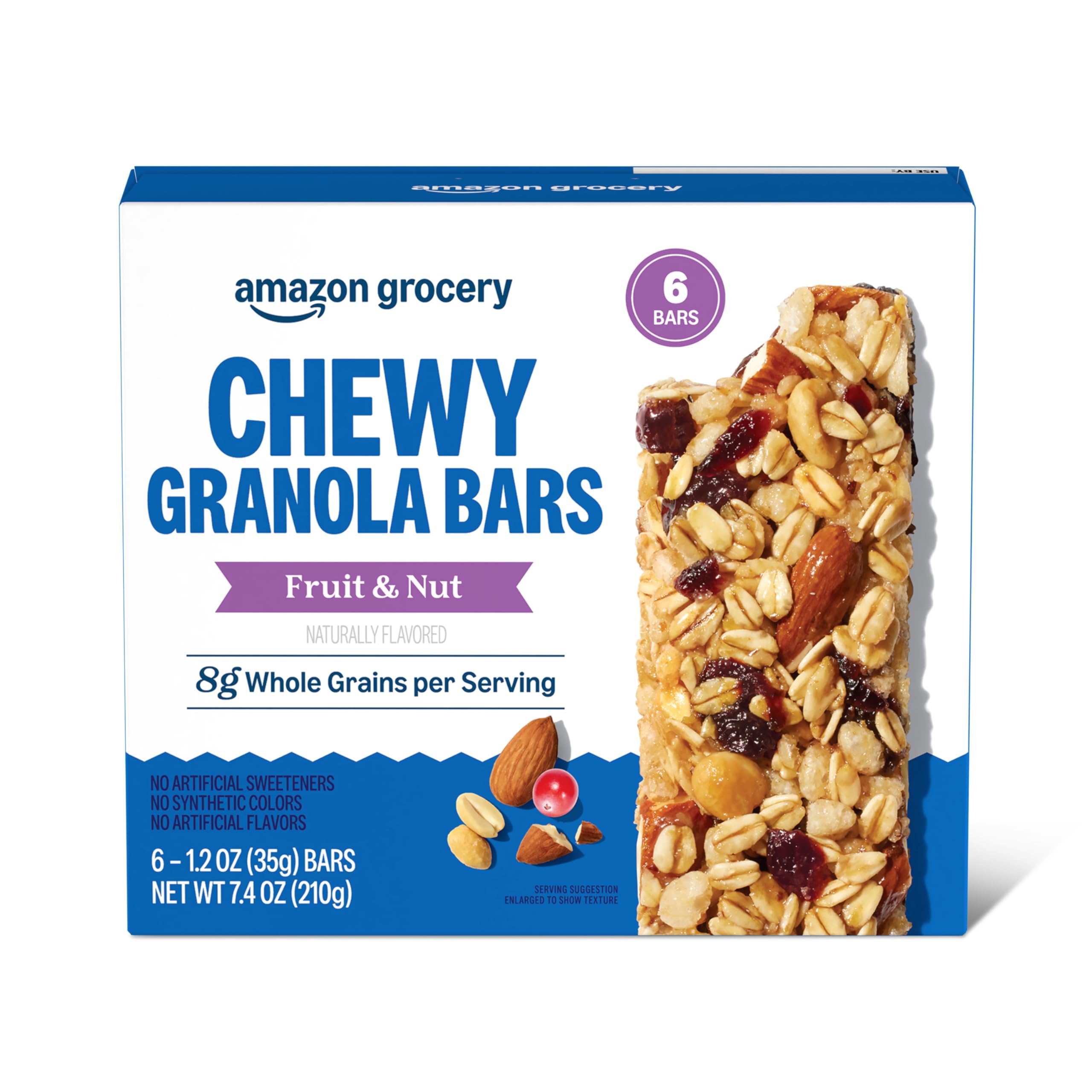 Amazon Grocery fruit and nut chewy granola bars pack offers a tasty, grab-and-go snack for quick energy.