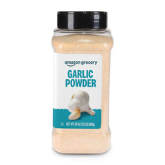 Amazon Grocery garlic powder 24oz front view enhances savory flavor in everyday cooking.