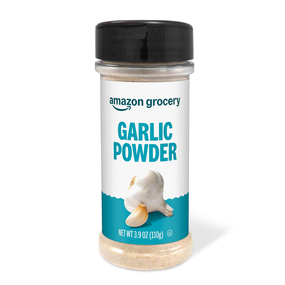 Amazon Grocery garlic powder bottle for easy, even seasoning in daily cooking.