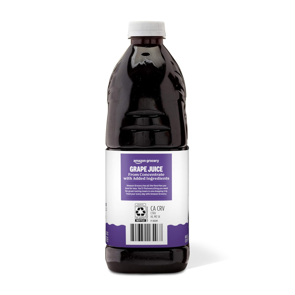 Amazon Grocery grape juice pantry display suggests easy access for quick refreshment.