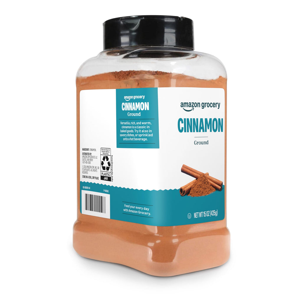 Amazon Grocery Ground Cinnamon stored in sealed jar maintains freshness