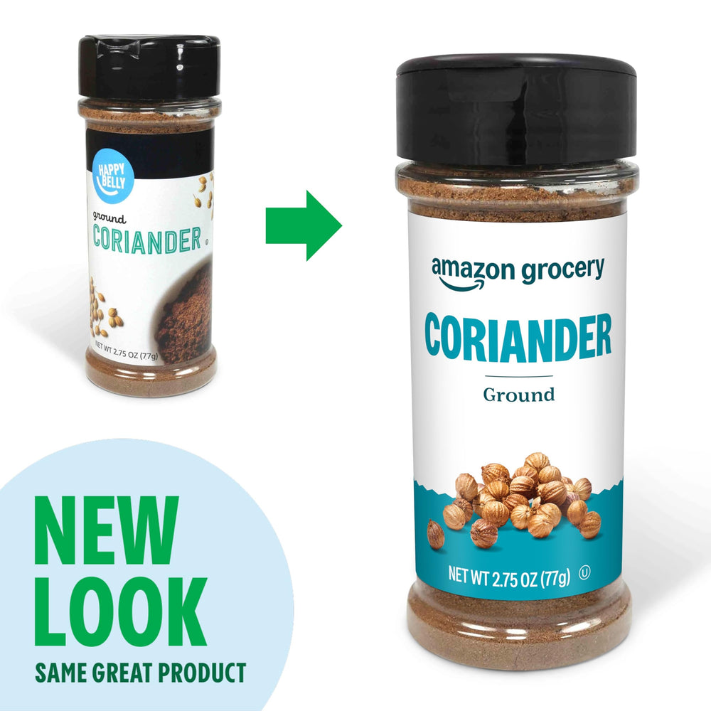 Amazon Grocery ground coriander powder close-up highlighting fine texture for even seasoning.