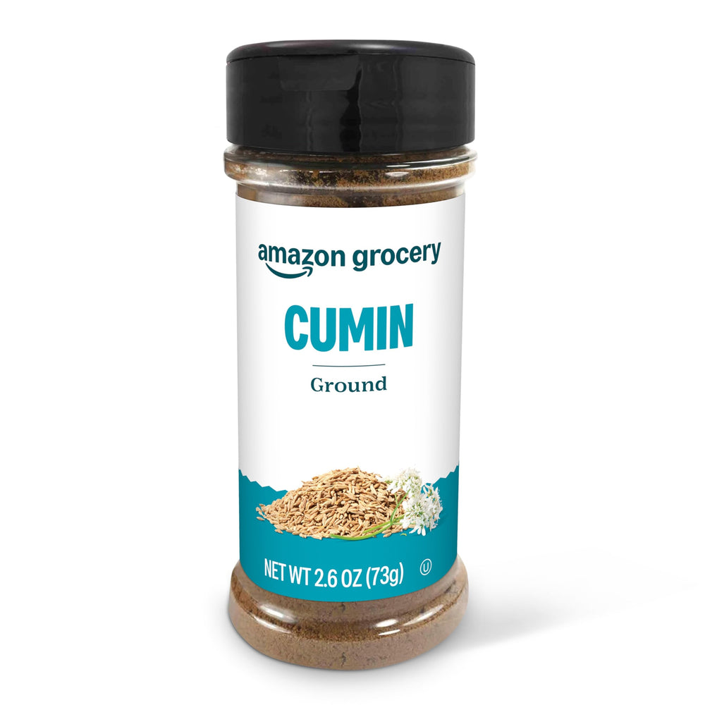 Amazon Grocery ground cumin bottle shown for everyday cooking and flavor