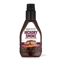 Amazon Grocery Hickory Smoke BBQ Sauce bottle front, ready for grilling with bold aroma