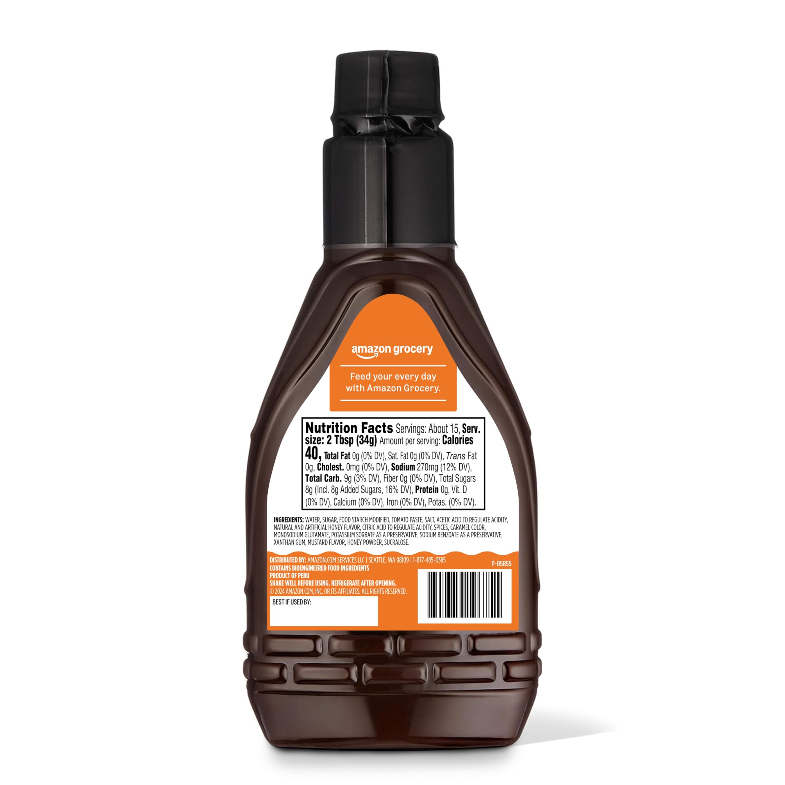 Amazon Grocery Honey BBQ Sauce glaze on chicken, adds glossy, flavorful finish.