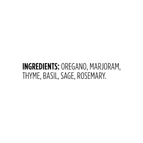 Amazon Grocery Italian Seasoning label close-up highlights herb-rich aroma.