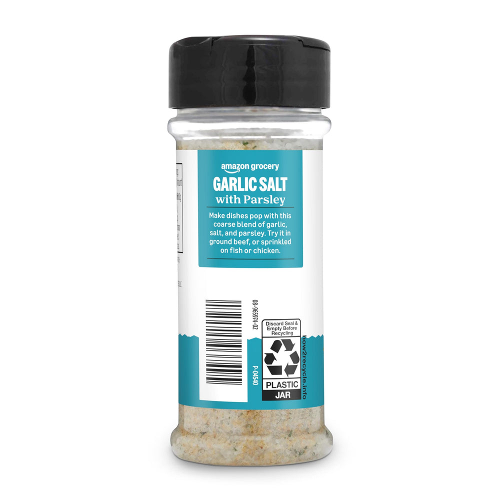 Pantry scene featuring Amazon Grocery garlic salt with parsley.