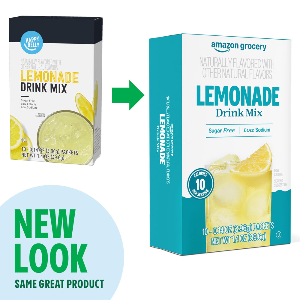 Glass of chilled lemonade made from Amazon Grocery mix.