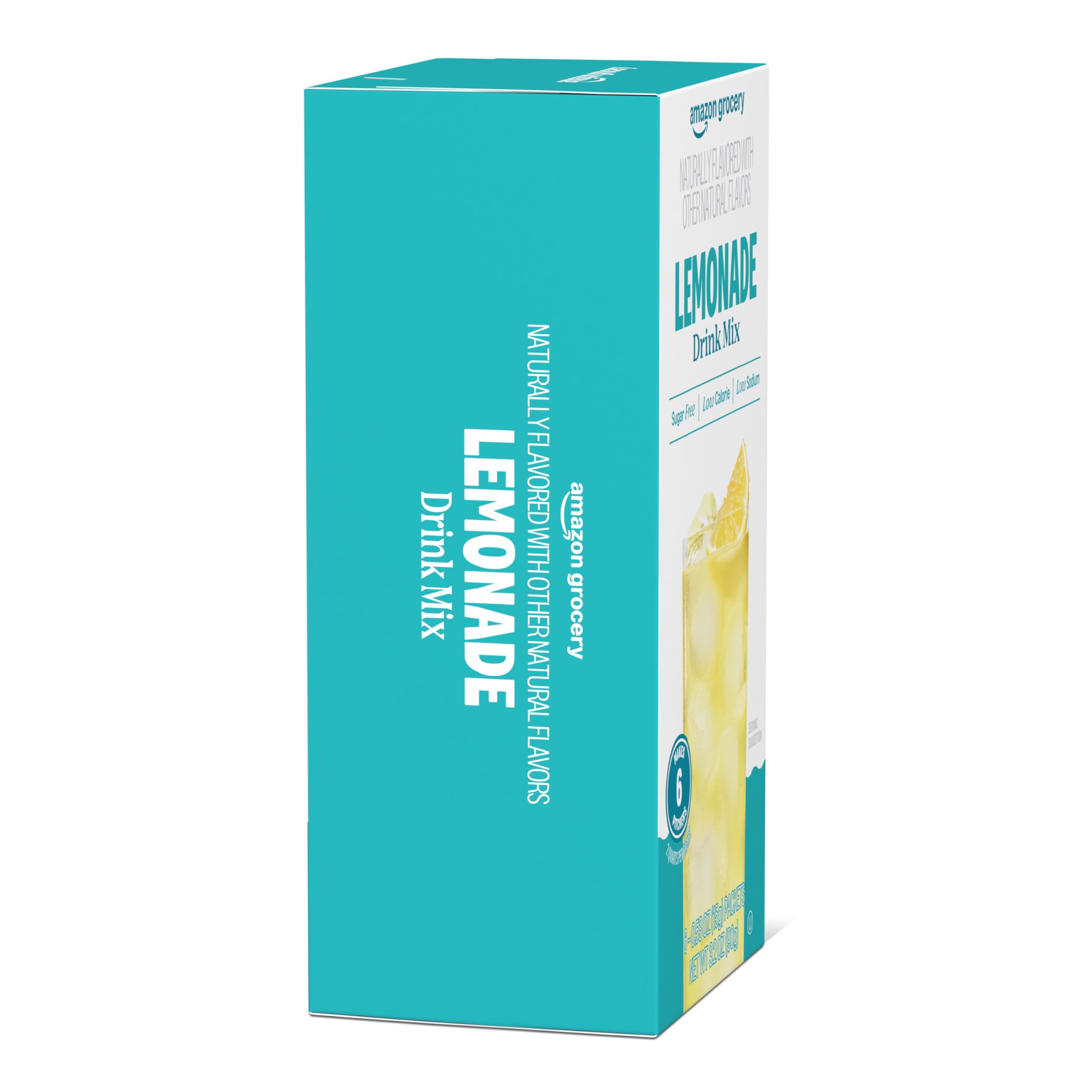 Amazon Grocery Lemonade Drink Mix in a chilled glass — bright, summery flavor.