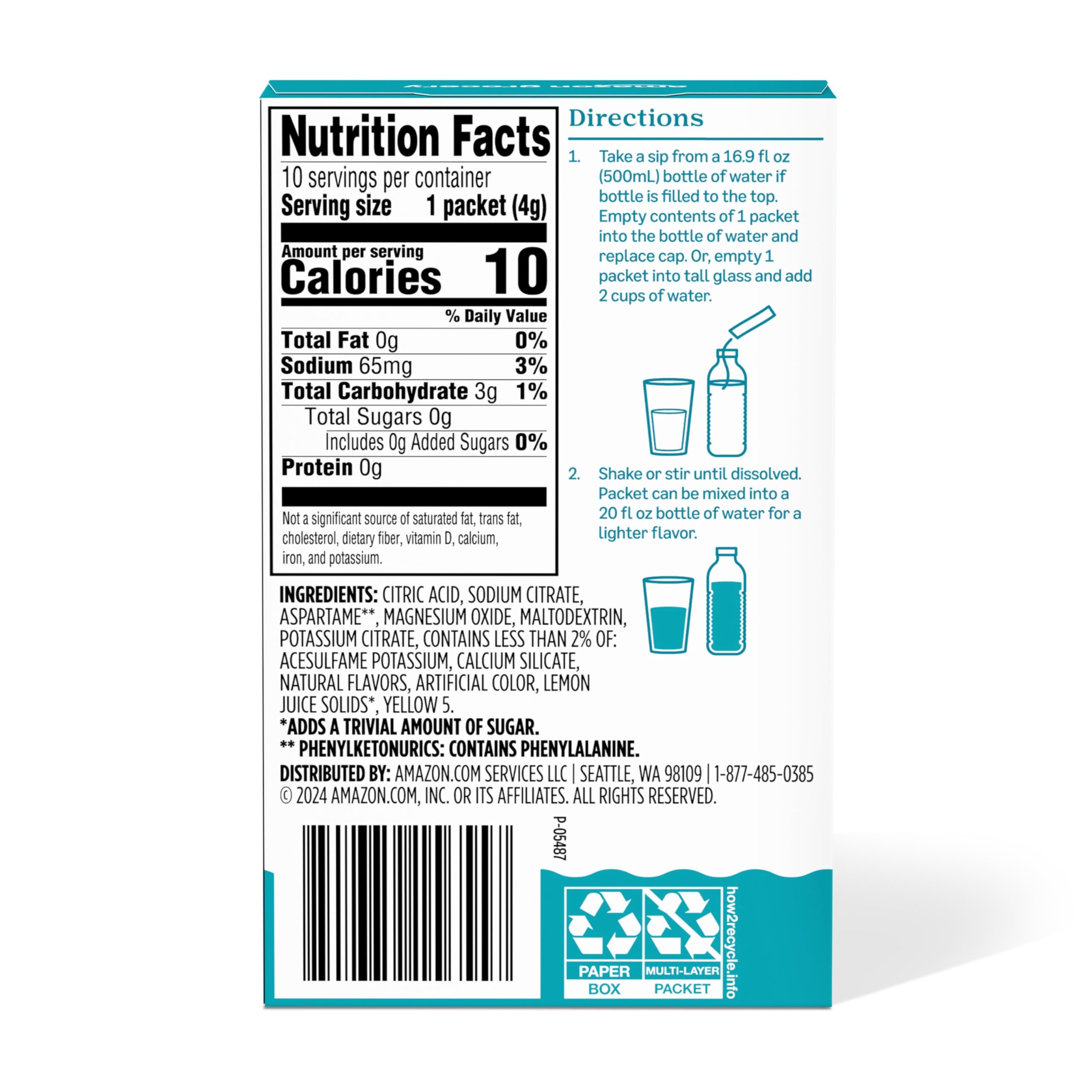 Close-up of lemonade drink mix packets ideal for fast tangy beverages.