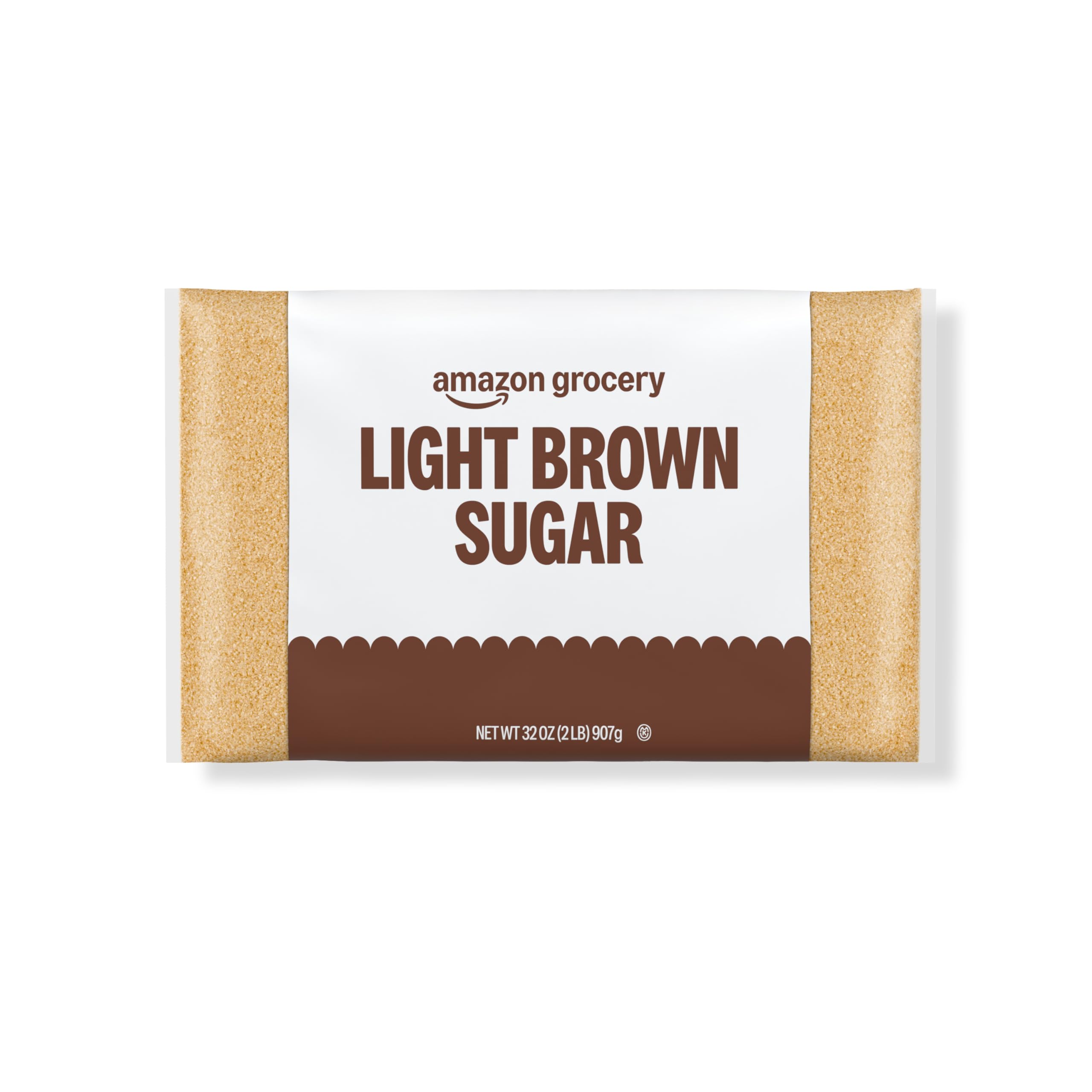 Amazon Grocery light brown sugar 2 lb bag ready for baking and everyday meals.