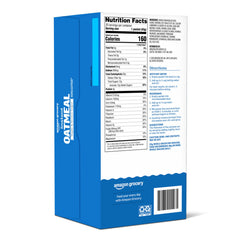 Amazon Grocery oatmeal box on pantry shelf for quick mornings