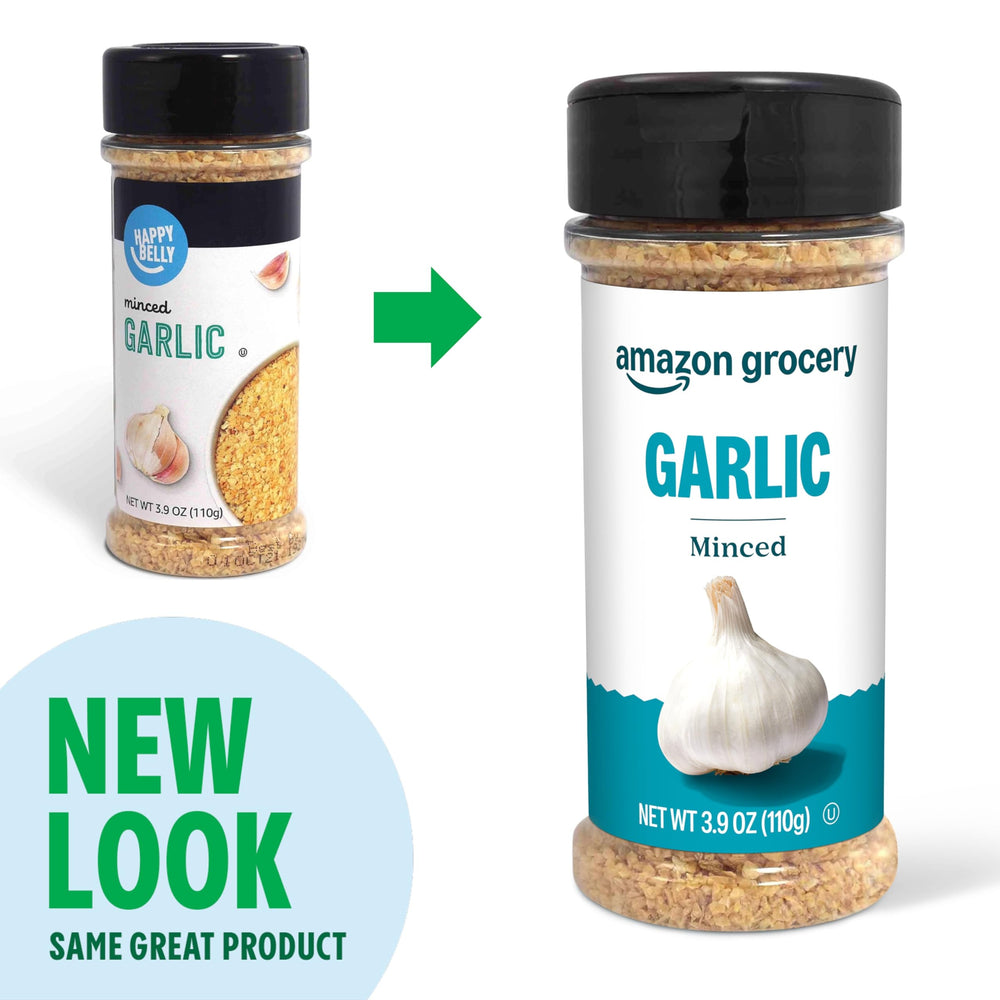 Amazon Grocery minced garlic pour spout enabling easy streaming into sauces