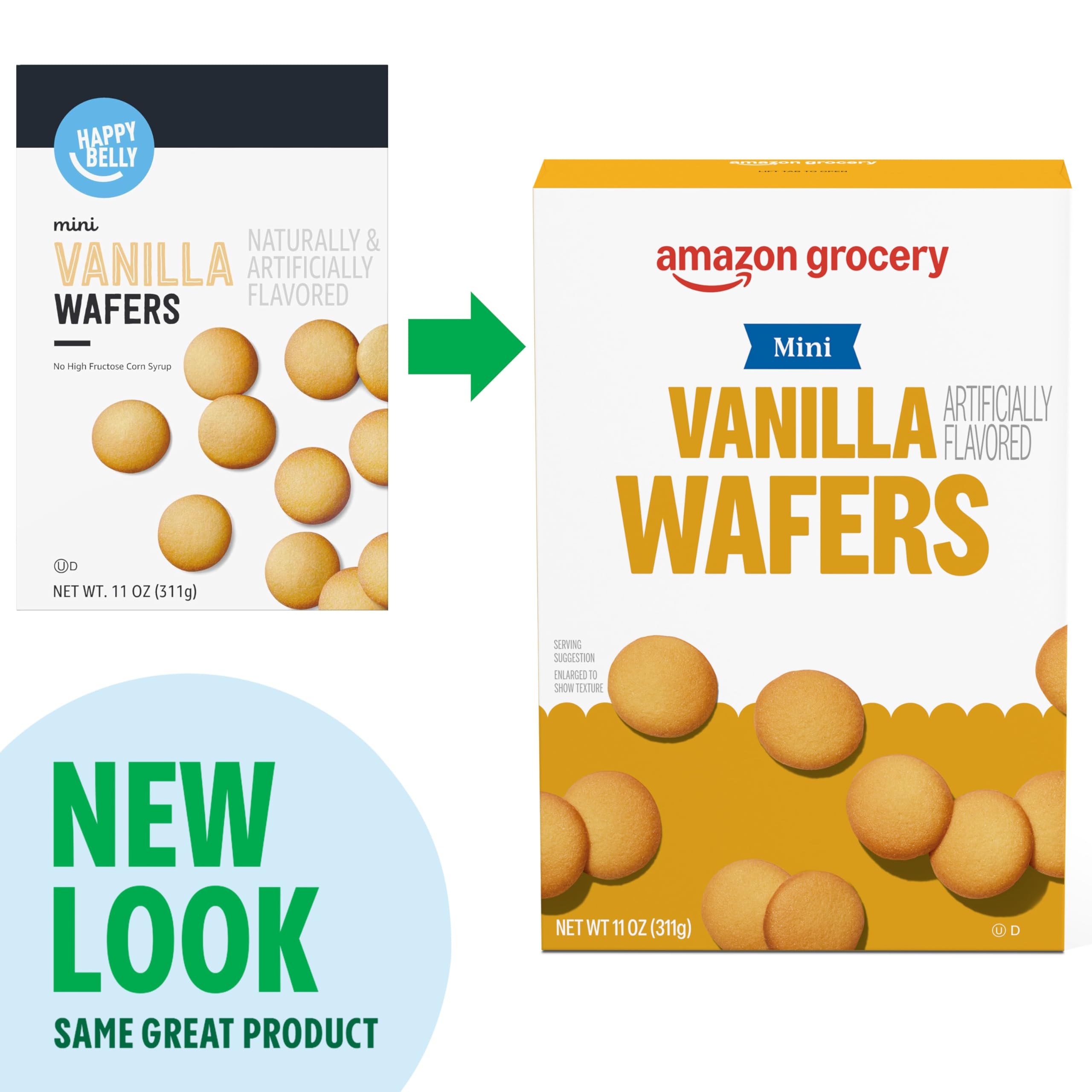 Amazon Grocery Mini Vanilla Wafers closeup crisp texture ideal for dipping