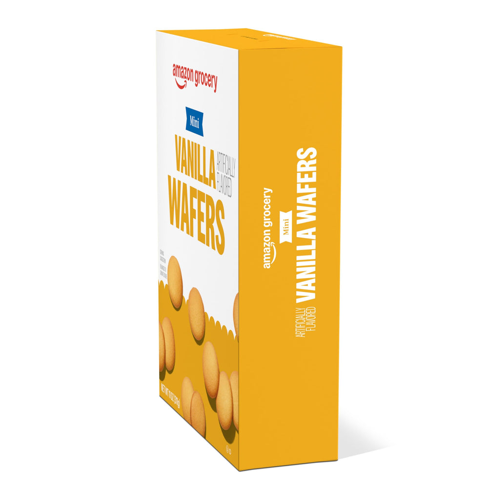 Amazon Grocery Mini Vanilla Wafers pantry display suggests family snack option