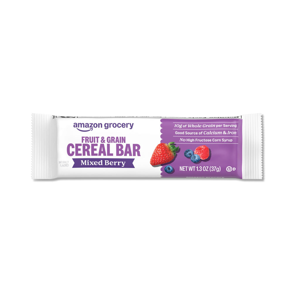 Amazon Grocery Mixed Berry bar close-up shows chewy texture.