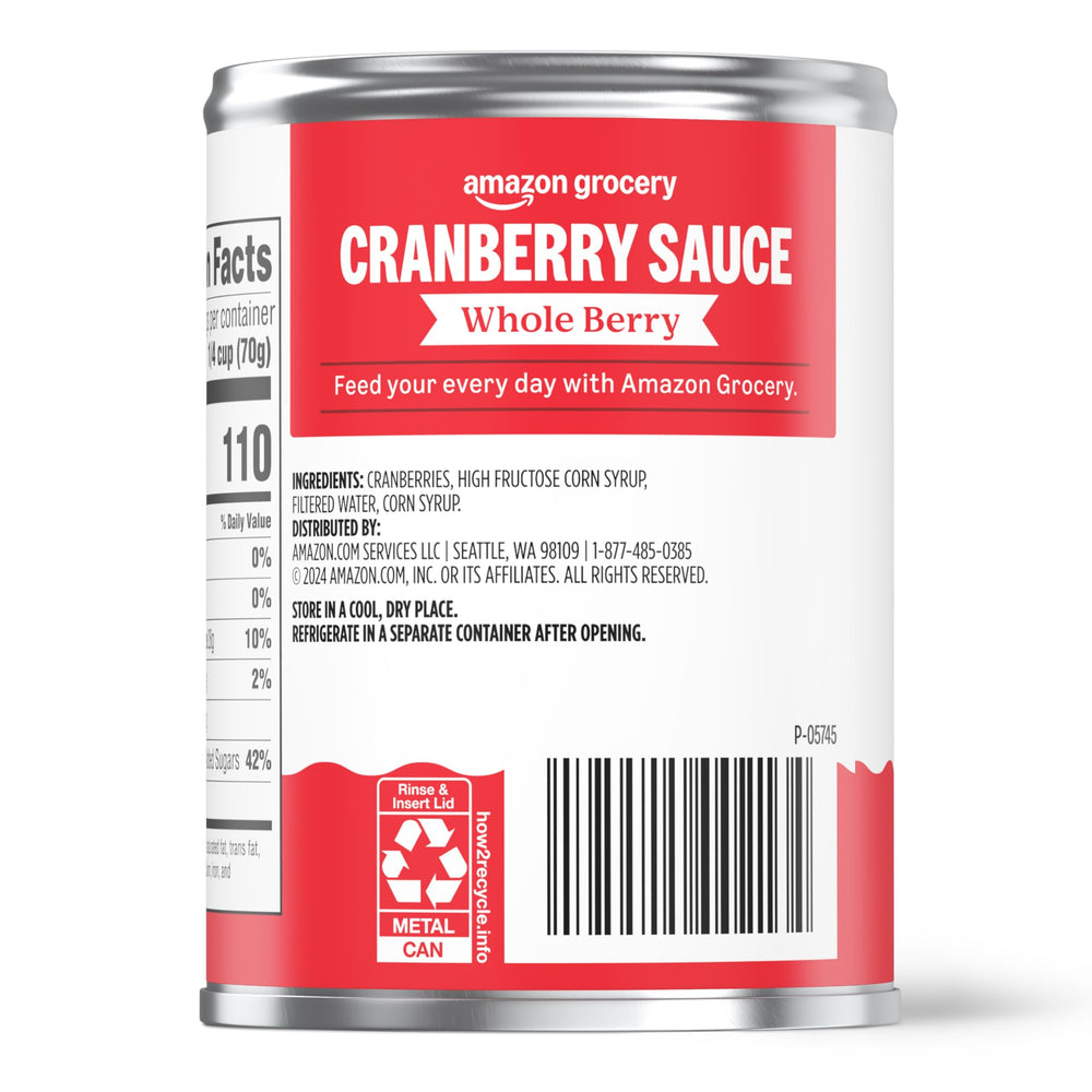 Amazon Grocery North American cranberries in can, no artificial flavors.
