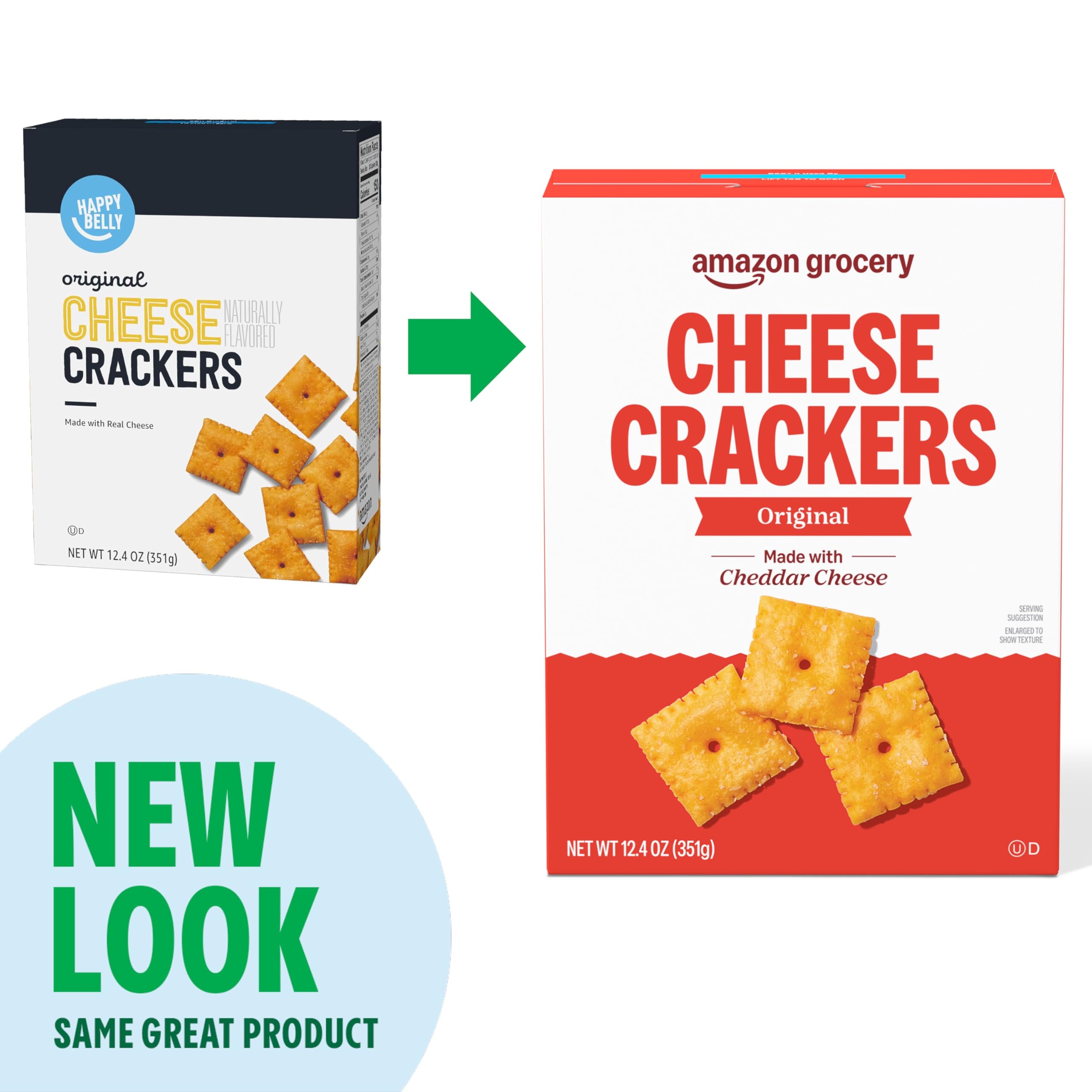 Amazon Grocery Original Cheese Crackers close-up cracker – savory cheddar flavor in every bite